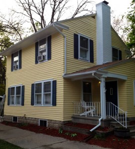 1920's era East Lansing home brought back to life after thorough scraping prep work and painting completed by Full Color Painting LLC